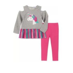 Baby Girls 2-Pc. Long Sleeve Unicorn Tunic & Leggings Set, Size 24 Months
